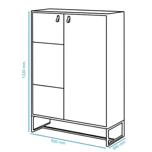 vente luxe pas cher Armoire DARKO 2 Portes Chêne Ribbec/noir Sans Led 18