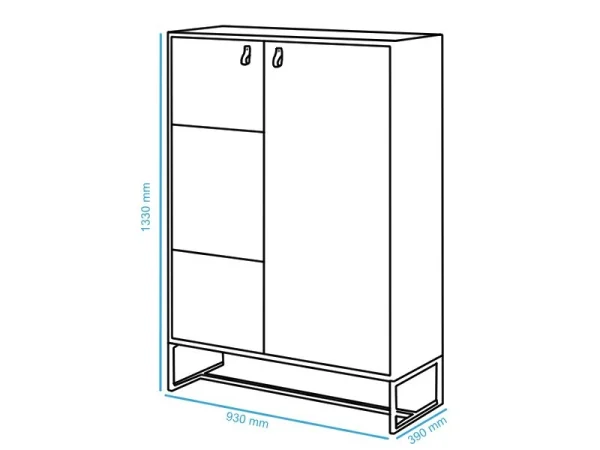 vente luxe pas cher Armoire DARKO 2 Portes Chêne Ribbec/noir Sans Led 7