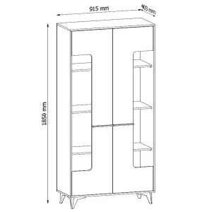 pas cher en ligne Armoire FRIDO 2 Portes Chêne Riviera/noir 18