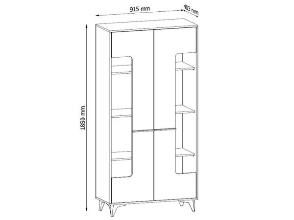 pas cher en ligne Armoire FRIDO 2 Portes Chêne Riviera/noir 7