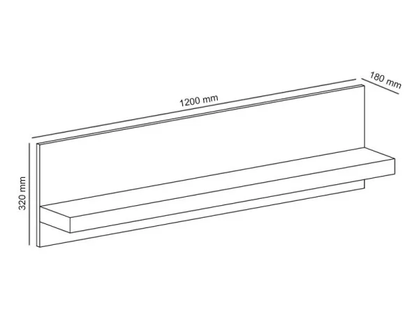 soldes officiel Étagère Murale INDY 120 Cm Frêne Foncé 4