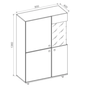 Armoire MODO 3 Portes Chêne Artisan/blanc Alpin Sans Led grande promotion 15