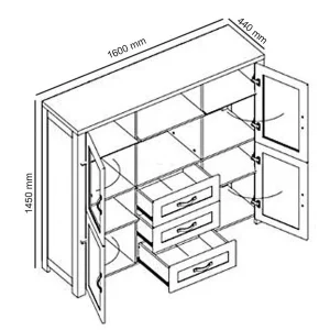 Armoire NEVAS 4 Portes 3 Tiroirs Chêne Lefkas vente luxe pas cher 18