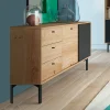 vente en ligne pas cher Commode FLOWER 2 Portes 3 Tiroirs Chêne Artisan/noir 19