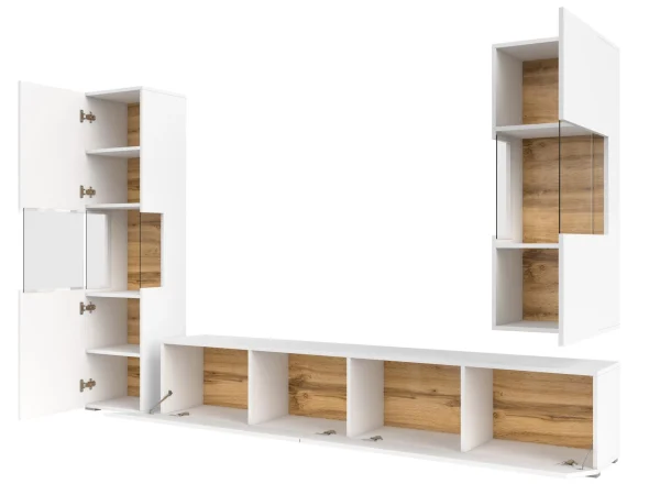 soldes Mur Tv-hifi AVATAR 4 Portes Blanc Avec Led 6