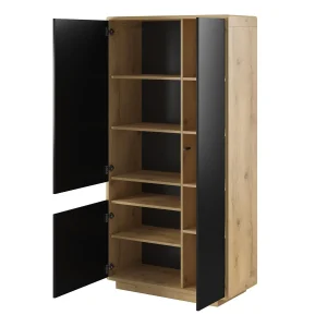 Armoire ASTER 3 Portes Noir Mat/chêne Taurus boutique pas cher 18