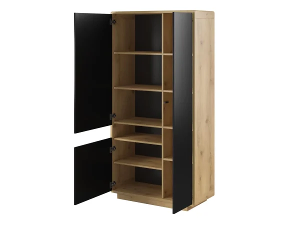 Armoire ASTER 3 Portes Noir Mat/chêne Taurus boutique pas cher 6