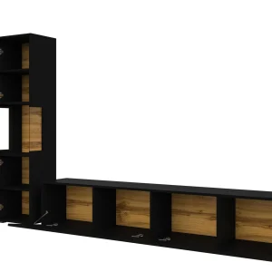 Service Clients Dédié Mur Tv-hifi AVATAR 3 Portes Noir Avec Led 17