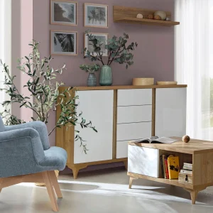 solde en ligne Armoire FIONA 2 Portes Blanc Brillant/chêne Riviera 16