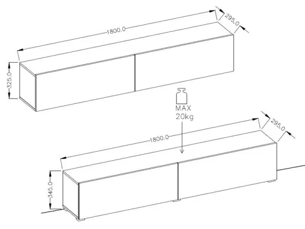 Mur Tv-hifi AVATAR 3 Portes Blanc Avec Led soldes ligne 8