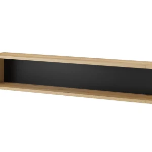 Étagère Murale ASTER 150 Cm Noir Mat/chêne Taurus magasin solde 20