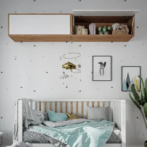 Top ventes Armoire BARIO 1 Porte Abattante Chêne Doré/blanc Mat 26