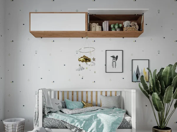 Top ventes Armoire BARIO 1 Porte Abattante Chêne Doré/blanc Mat 9