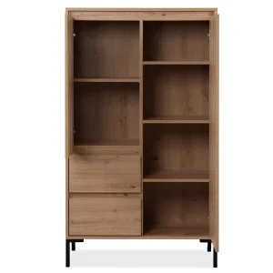 Commode Haute BONIFACIO 2 Portes 2 Tiroirs Chêne Artisan magasin pas cher 24