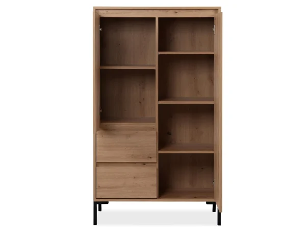 Commode Haute BONIFACIO 2 Portes 2 Tiroirs Chêne Artisan magasin pas cher 9