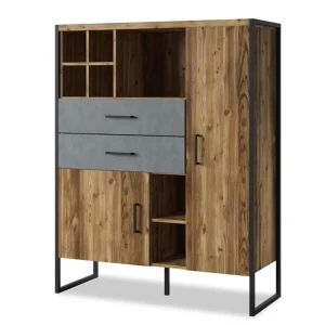 nouvelle saison Commode Haute MODECO 2 Portes 2 Tiroirs Appenzeller/matera Clair 13