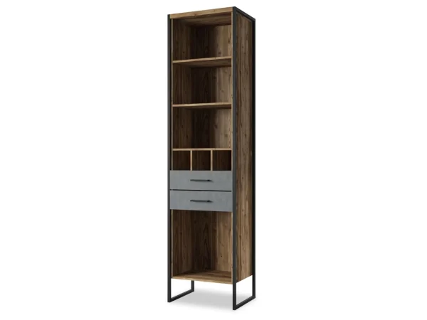 luxe soldes Bibliothèque MODECO 2 Tiroirs 7 Niches Appenzeller/matera Clair 4