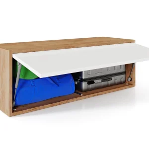Top ventes Armoire BARIO 1 Porte Abattante Chêne Doré/blanc Mat 28
