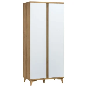 solde en ligne Armoire FIONA 2 Portes Blanc Brillant/chêne Riviera 20