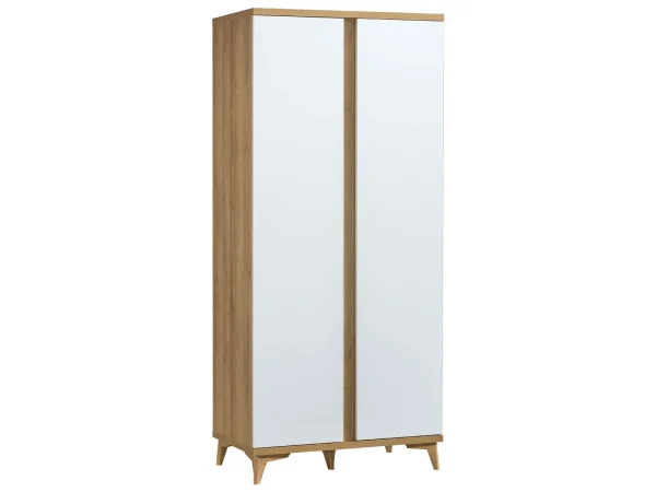 solde en ligne Armoire FIONA 2 Portes Blanc Brillant/chêne Riviera 7