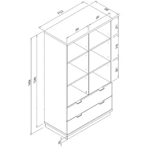 Armoire CHELSEA 1 Porte 2 Tiroirs Chêne Sonoma comparez les prix 21