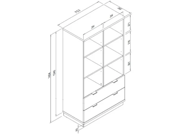 Armoire CHELSEA 1 Porte 2 Tiroirs Chêne Sonoma comparez les prix 8