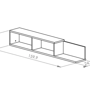 Étagère ESTELLE 160 Cm Chêne Helvezia/noir Livraison Standard/Rapide 18