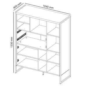 nouvelle saison Commode Haute MODECO 2 Portes 2 Tiroirs Appenzeller/matera Clair 15