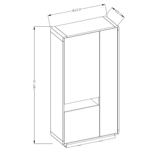Armoire ASTER 3 Portes Noir Mat/chêne Taurus boutique pas cher 24