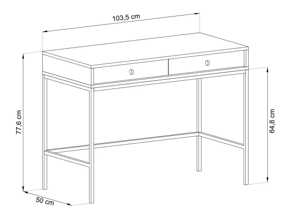 magasin pas cher Console MONAK 2 Tiroirs Bleu Foncé 7