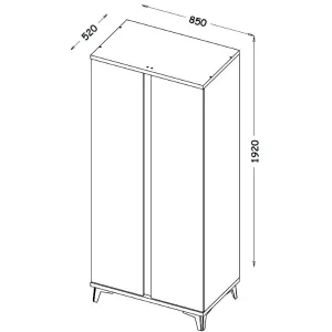 solde en ligne Armoire FIONA 2 Portes Blanc Brillant/chêne Riviera 22