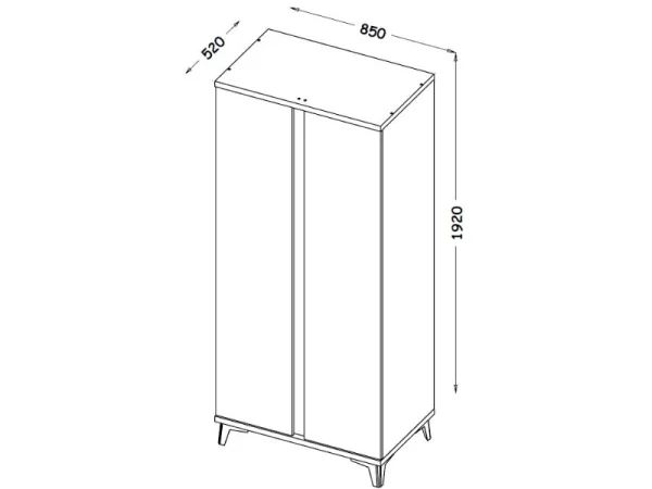 solde en ligne Armoire FIONA 2 Portes Blanc Brillant/chêne Riviera 8