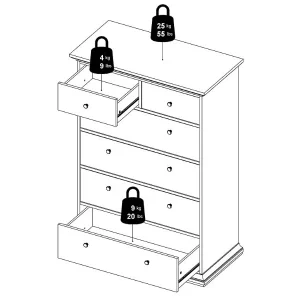 Commode PARISA 6 Tiroirs Blanc luxe soldes 18