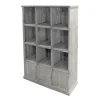 grande promotion Le moins cher ✨ Buffet Haut 9 Cases 3 Portes L117 X P38 X H159 Cm Gris Clair 🥰 13