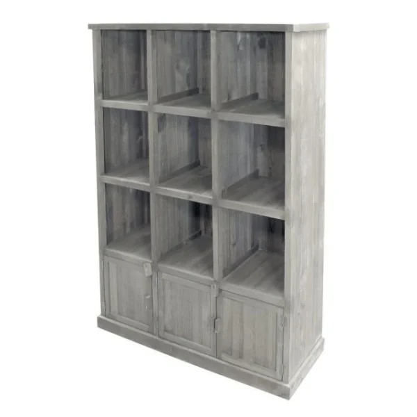 grande promotion Le moins cher ✨ Buffet Haut 9 Cases 3 Portes L117 X P38 X H159 Cm Gris Clair 🥰 1