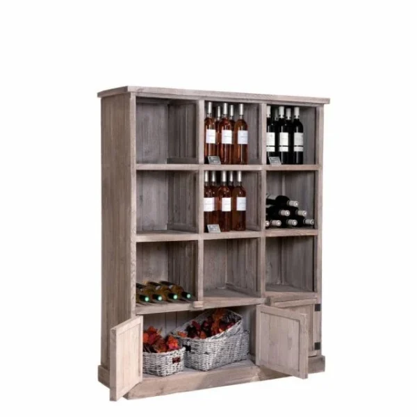 REMISE De gros ✔️ Buffet Haut Héritage 9 Cases 3 Portes Pin Vieilli L119 X P39 X H150cm 👍 4