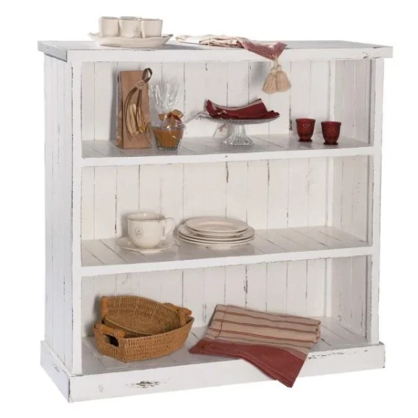 Remise ⌛ Buffet Héritage Pin Blanc Patiné L.110 X P.39 X H.110cm 🔔 magasin pour 3