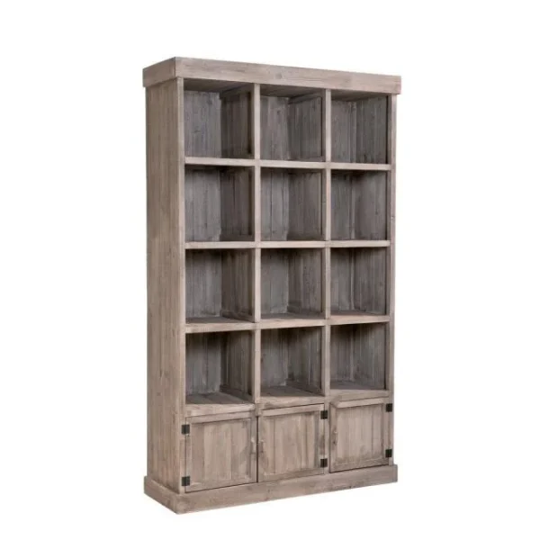 magasins pas chers Budget 😍 Buffet Héritage Pin Vieilli 12 Cases 3 Portes H200 X L119cm 🔔 1
