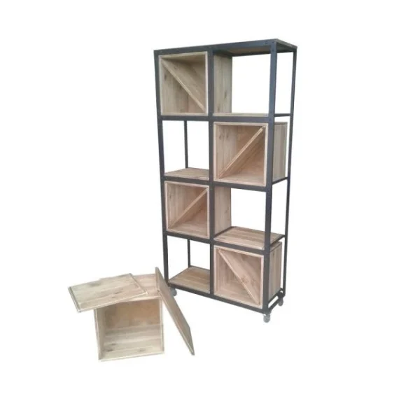 Vente flash 🔔 Cadre Haut Metal Et Bois L102 X P39.5 X H198 Cm 👍 se précipiter pour acheter 3