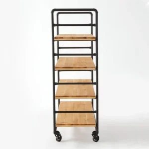Budget 😀 Chariot Boulanger Métal Noir Et Tablettes Bois L120 X P50 X H150cm 👏 achat pas cher 16
