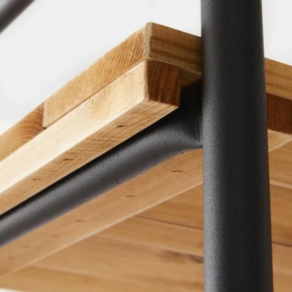 Budget 😀 Chariot Boulanger Métal Noir Et Tablettes Bois L120 X P50 X H150cm 👏 achat pas cher 7