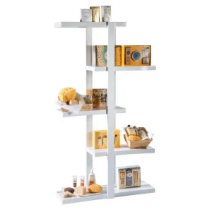 grossiste en ligne Tout neuf 😉 Etagère 5 Niveaux Blanc Laqué L90 X P30 X H160 Cm 👍 7
