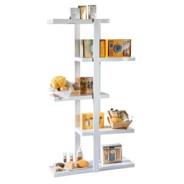 grossiste en ligne Tout neuf 😉 Etagère 5 Niveaux Blanc Laqué L90 X P30 X H160 Cm 👍 3