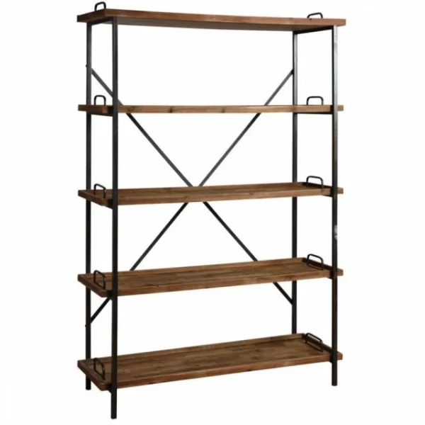 à prix d'occasion Promo 🔔 Etagère 5 Niveaux En Bois Et Métal 117x40x184,5 👍 1