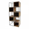 Sortie 🔔 Étagère à 5 Niches Bois Ciré Avec Fond Grillagé L80 X P40 X H187 🛒 magasin solde 5