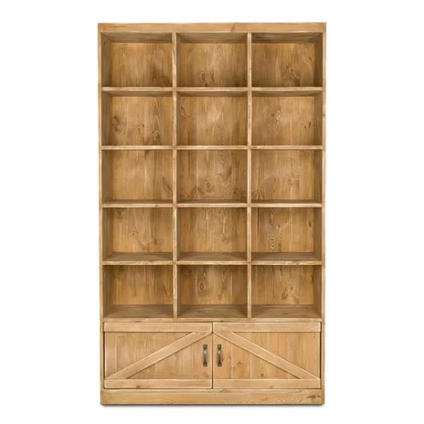 Promo ❤️ Etagère à Bière 15 Casiers, 2 Portes, Bois Massif, 119x39x195 🎁 soldes pas cher 1
