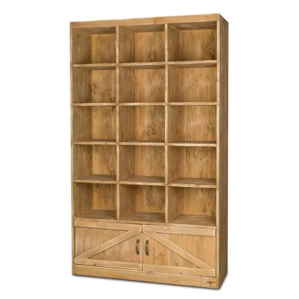 Promo ❤️ Etagère à Bière 15 Casiers, 2 Portes, Bois Massif, 119x39x195 🎁 soldes pas cher 3