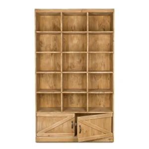 Promo ❤️ Etagère à Bière 15 Casiers, 2 Portes, Bois Massif, 119x39x195 🎁 soldes pas cher 10