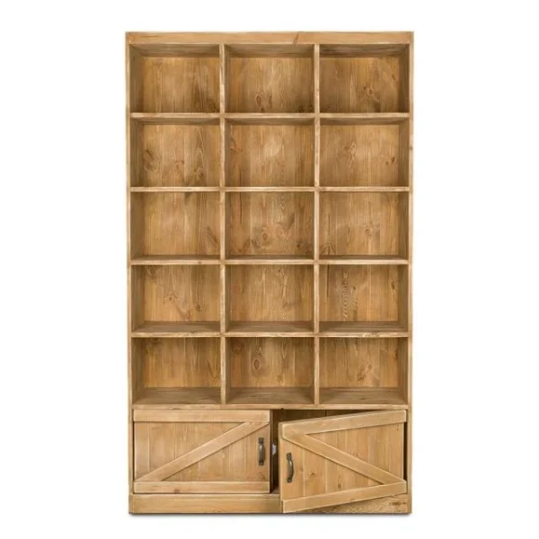Promo ❤️ Etagère à Bière 15 Casiers, 2 Portes, Bois Massif, 119x39x195 🎁 soldes pas cher 4
