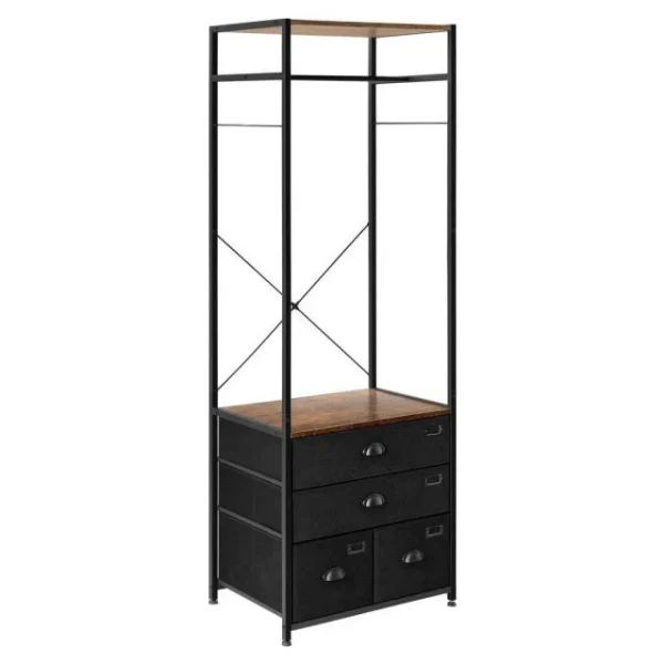 jusqu'à Meilleur prix 🛒 Etagère Armoire Avec Tiroir Et Tringle De SuspensionL63 X P45 X H180cm 🤩 1